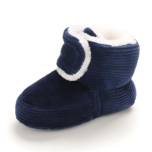 Chaussure bébé velours laine bleue pour hiver