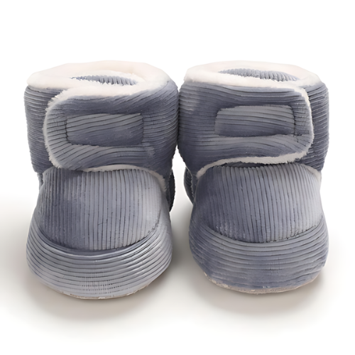 Chaussure bébé velours laine grise élégante
