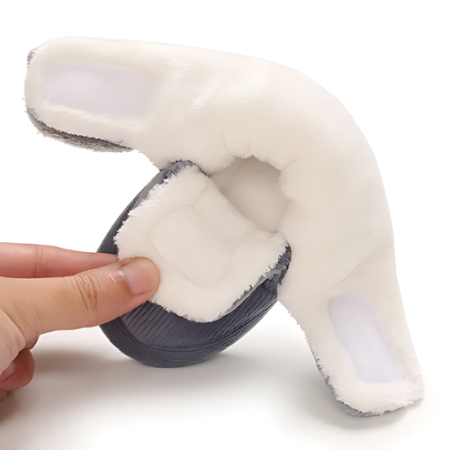 Chaussure bébé velours laine motif chat intérieur chaud
