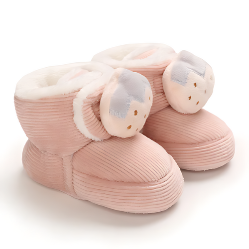 Chaussure bébé velours laine motif fraise