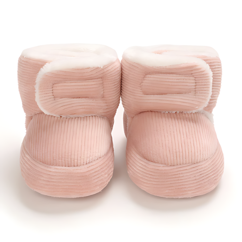 Chaussure bébé velours laine rose élégante