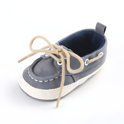 Chaussure élégante grise pour bébé fermeture lacets