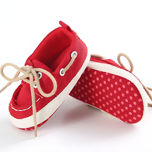 Chaussure élégante rouge pour bébé avec semelle antidérapant