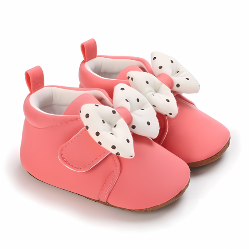 Chaussure rose nœud pois