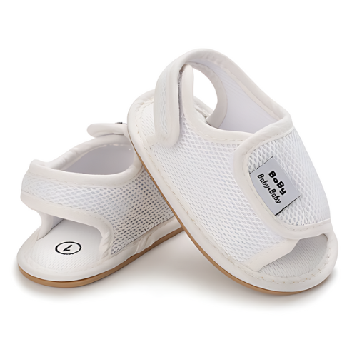 Sandale bébé confort blanche en maille pour été