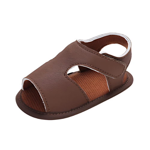 Sandale classique en cuir bébé marron confortable