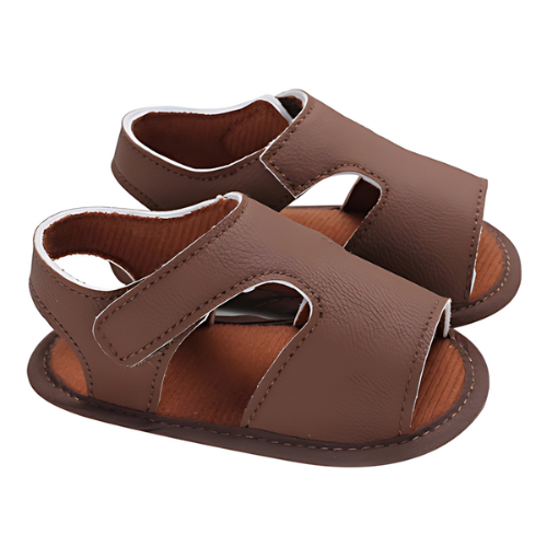 Sandale-classique en cuir bébé marron