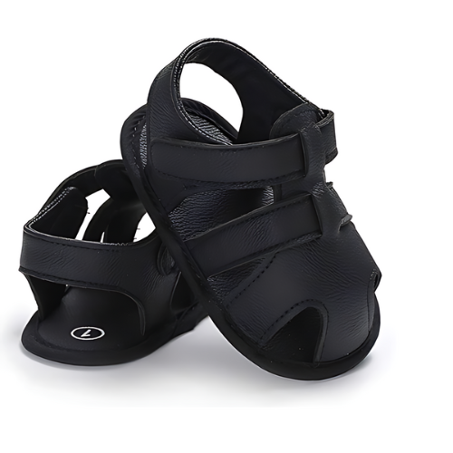 Sandale en cuir bébé couleur noir confortable
