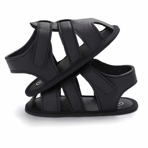 Sandale en cuir bébé couleur noir premier pas