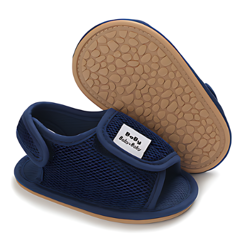 Sandale en maille bleu confortable avec semelle antidérapant