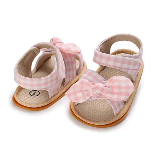 Sandale vichy rose premier pas