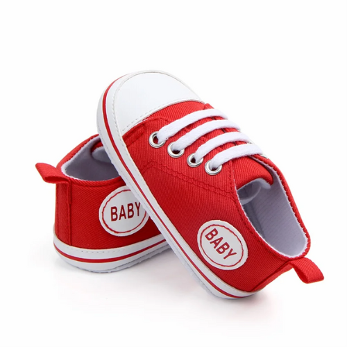 Tennis bébé baby rouge fermeture lacets