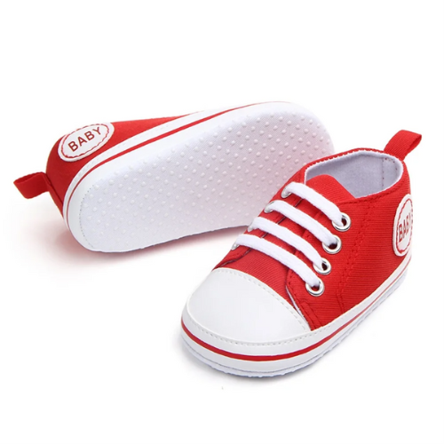 Tennis bébé baby rouge semelle anti-dérapante