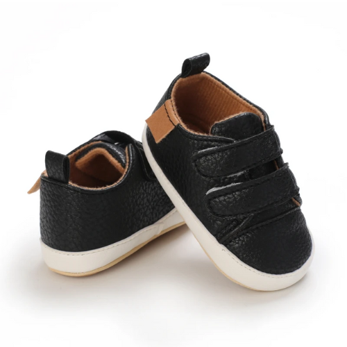 Tennis bébé noir fermeture scratch