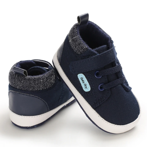 Tennis bébé tissu bleu marine doublure chaude
