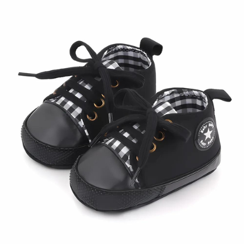 Tennis noir et carreaux coton
