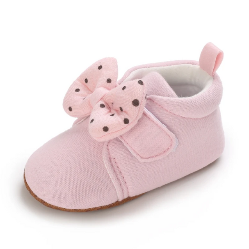 chaussure bébé rose nœud design
