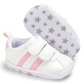 Chaussure bébé rose et blanche sportive avec semelle antidérapant