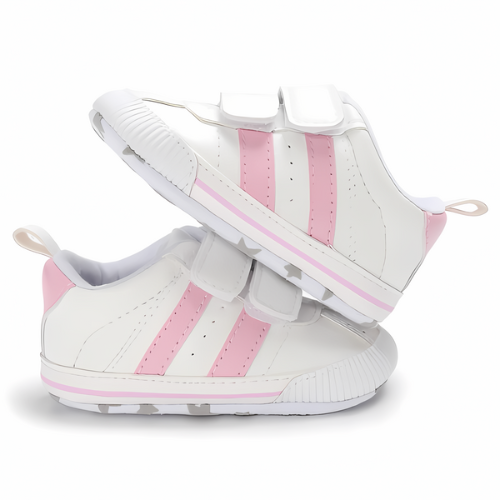 Chaussure bébé rose et blanche sportive élégante