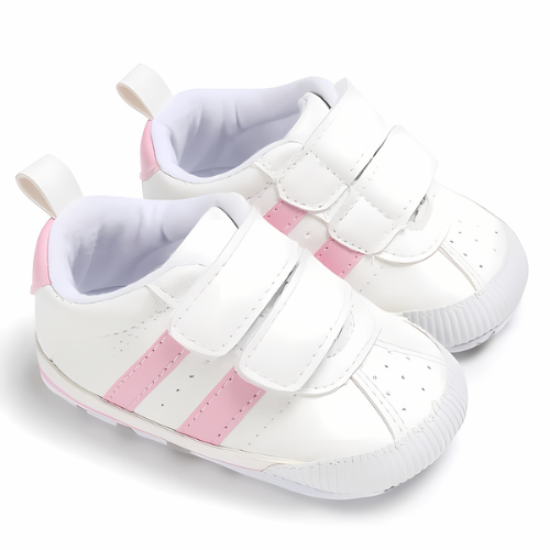 Chaussure bébé rose et blanche sportive