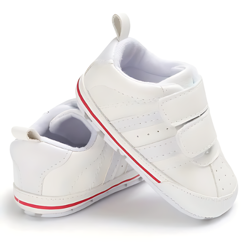 Chaussure bébé rouge et blanche sportive élégante