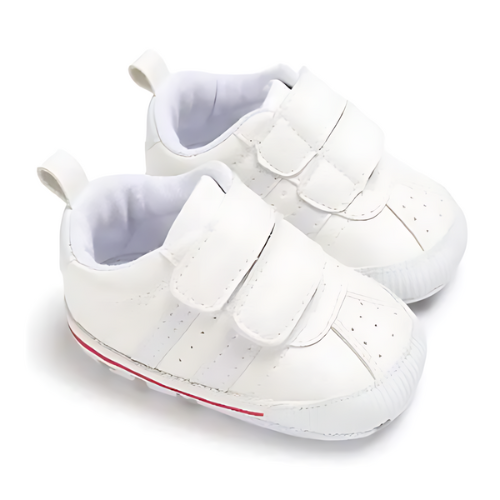 Chaussure bébé rouge et blanche sportive