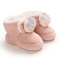 Chaussure bébé velours laine motif fraise 