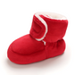 Chaussure bébé velours laine rouge pour hiver