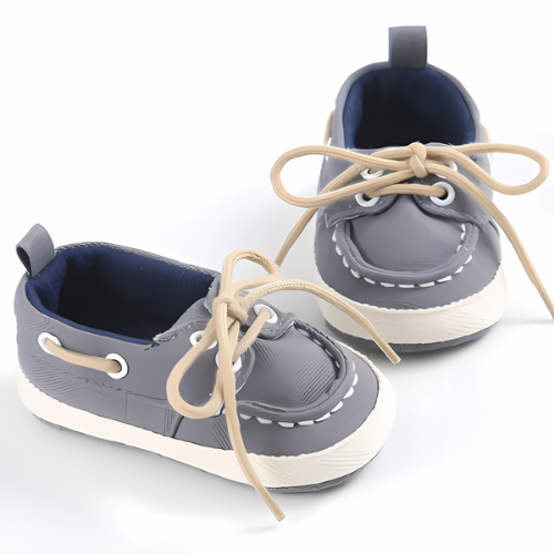 Chaussure élégante grise pour bébé enfilage facile