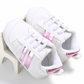 Chaussure sportive bébé blanche et rose pour bébé fille