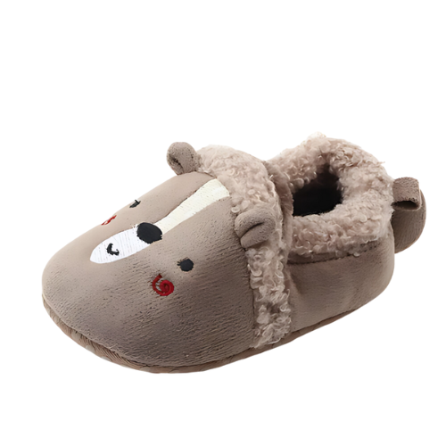 Pantoufle gris motif chien fermeture facile