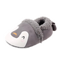 Pantoufle gris motif pingouin hiver