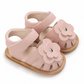 Sandale bébé fleur rose cuir