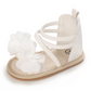 Sandale bébé fleur blanche en cuir élégante