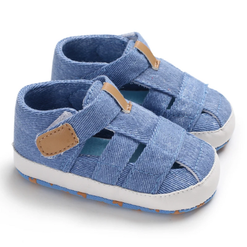 Sandale bébé tissu denim bleue