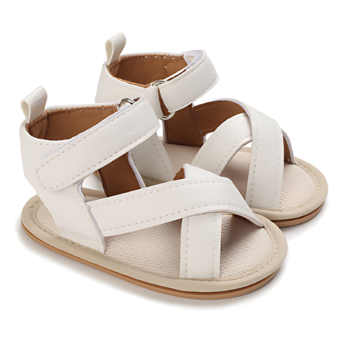 Sandale classique en cuir couleur blanche