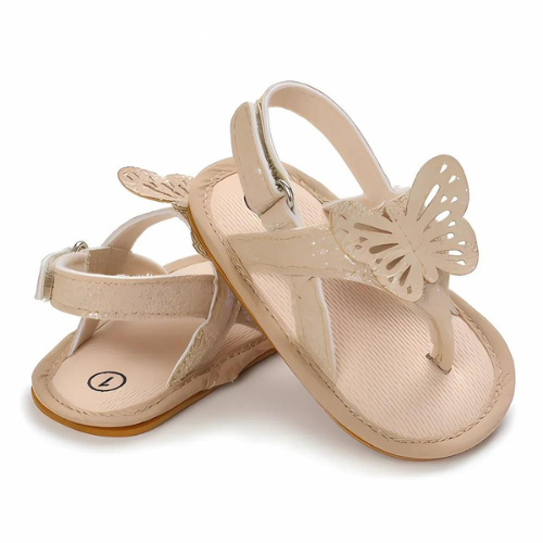 Sandale papillon beige premier pas