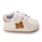 Tennis bébé marron et blanc motif ours brun