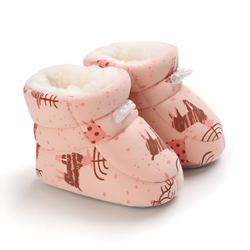 Botte bébé rose motif cerf