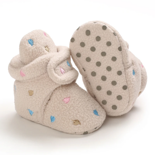 botte bébé chaud rose motif cœur coloré