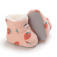 Botte bébé coton motif fraise avec semelle antidérapante