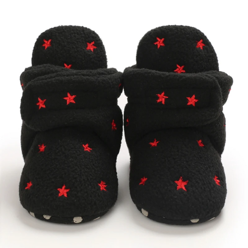 botte bébé design noire motif étoile rouge