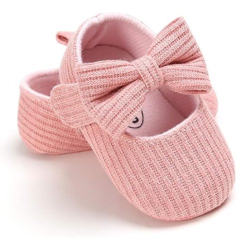 chaussure bébé nœud rose design