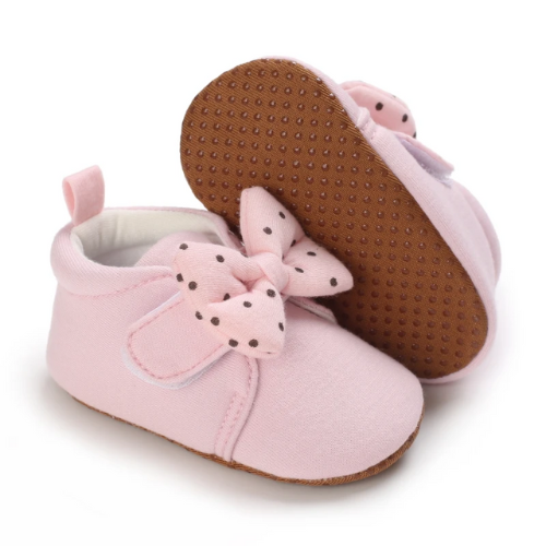 chaussure bébé rose nœud 