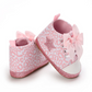 chaussure bébé rose paillettée nœud